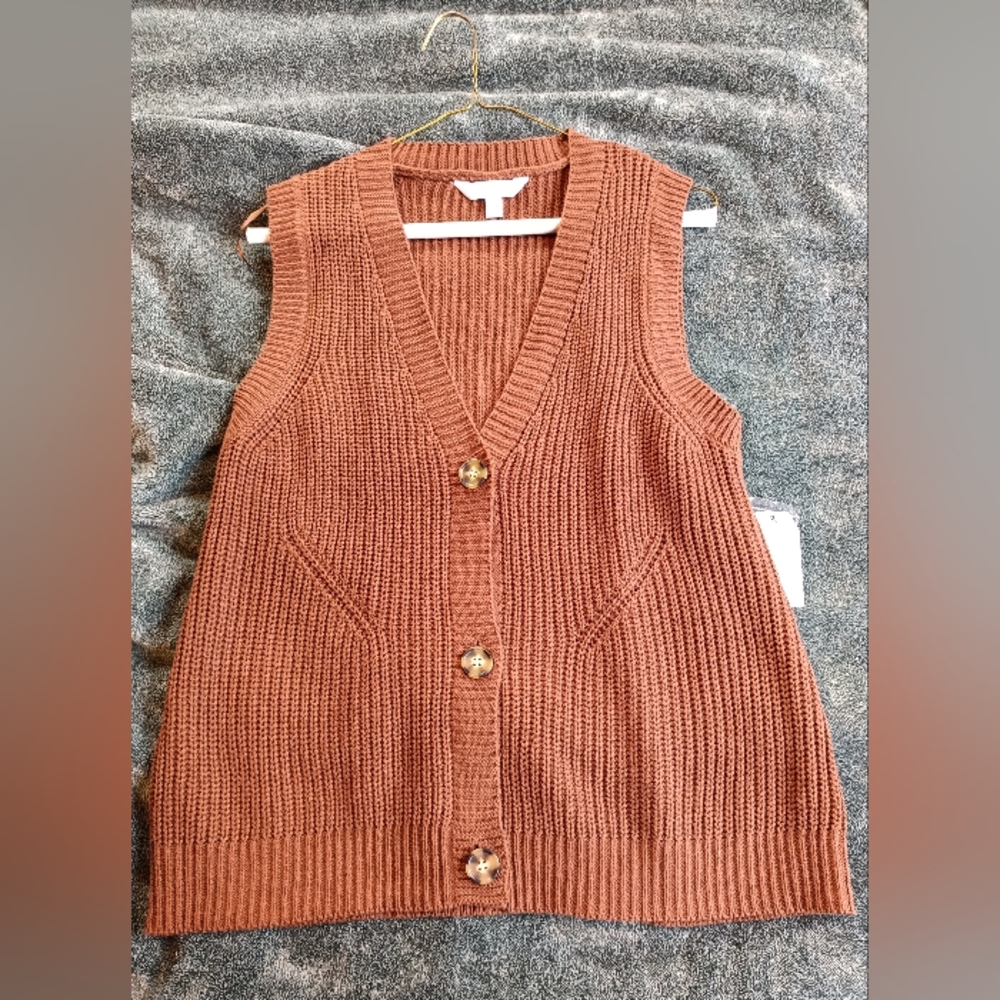 Women's Brown Knit Sweater Vest